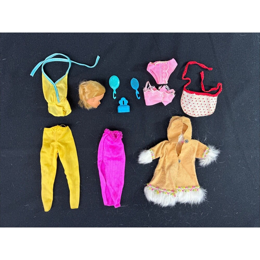 VTG 80s Barbie Superstar Lot Clothes Accessories Western My First Doll Head TLC
